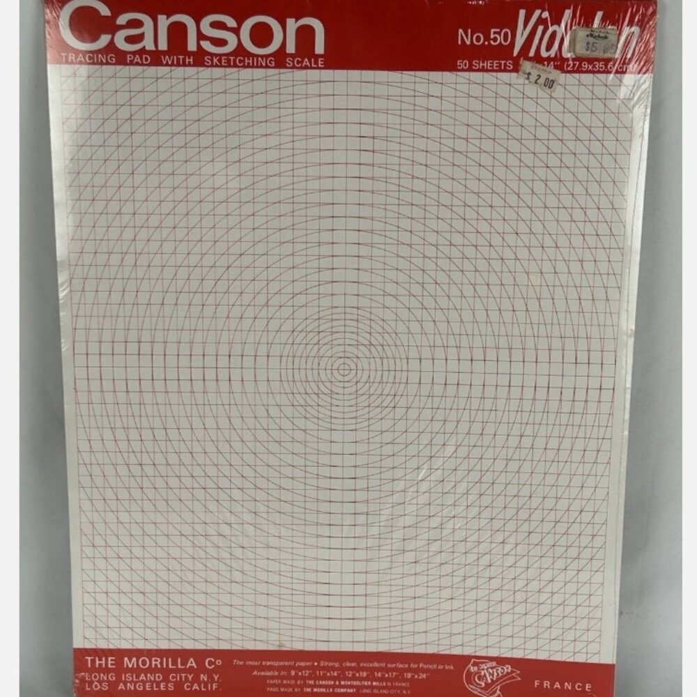 Vtg NEW Canson Vidalon 11X14 Transparent Paper 50 Sheets Tracing Sketching Scale